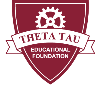 Theta Tau Educational Foundation Logo with shield gear and ribbon